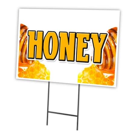 Signmission Honey Yard Sign & Stake outdoor plastic coroplast window, C-1216 Honey C-1216 Honey